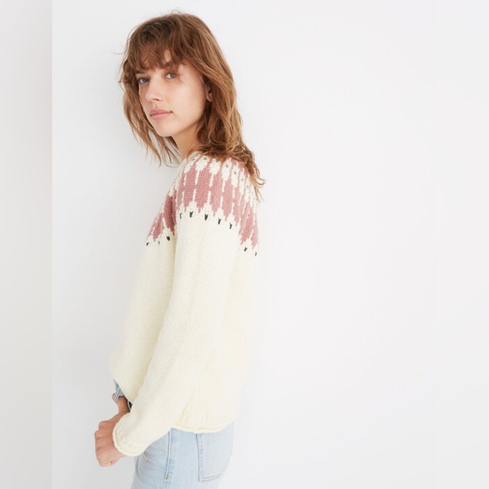Madewell Fair Isle Keaton Pullover Sweater alpaca wool blend - Picture 2 of 11